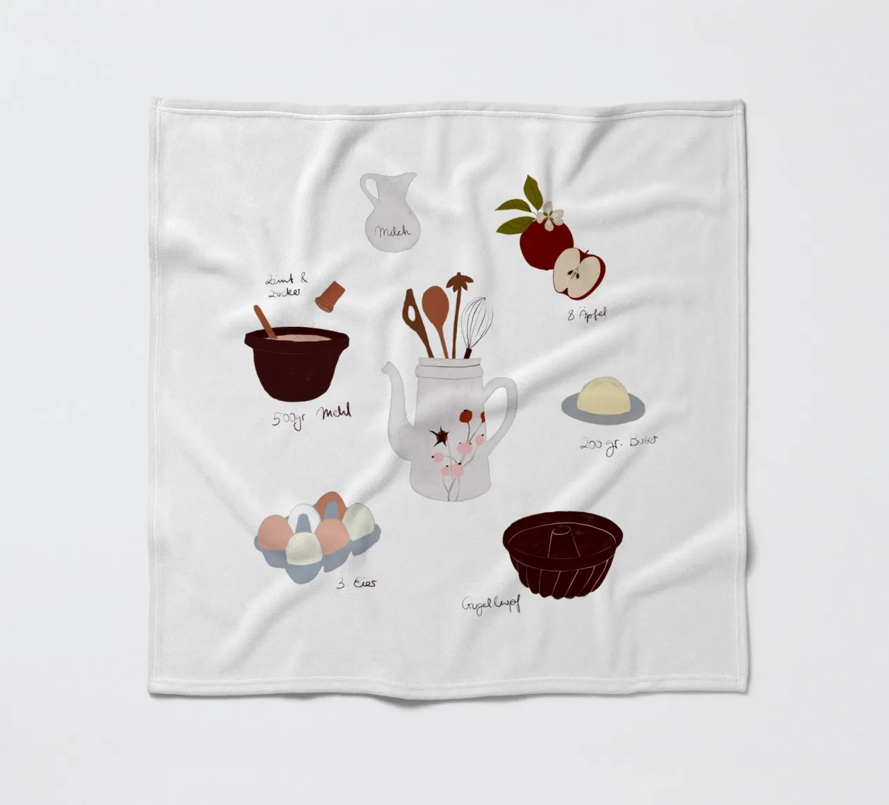 Apfelkuchen Rezept coperta in pile da Sophie Augustin Illustration