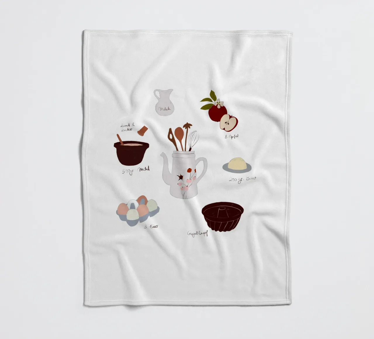 Apfelkuchen Rezept coperta in pile da Sophie Augustin Illustration