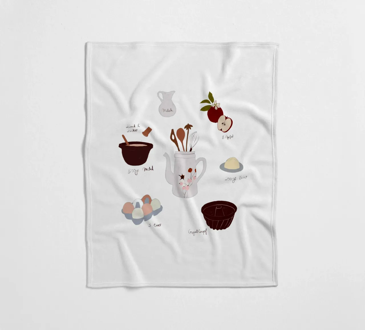 Apfelkuchen Rezept coperta in pile da Sophie Augustin Illustration