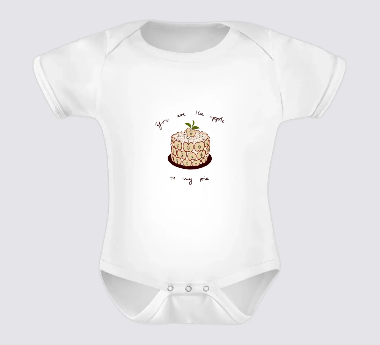 Apfelkuchen body neonato maniche corte da Sophie Augustin Illustration