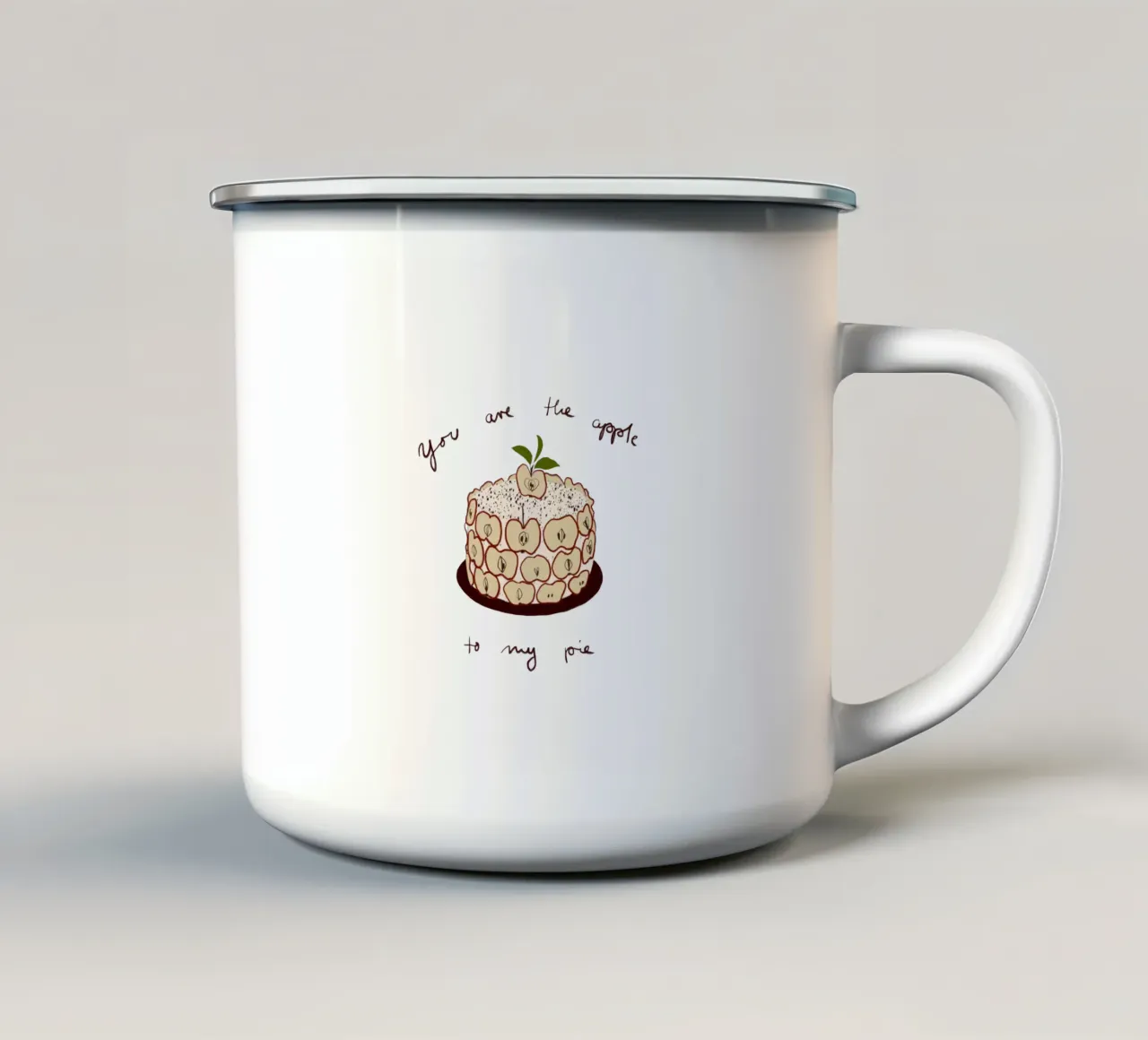 Apfelkuchen emaille mok van Sophie Augustin Illustration