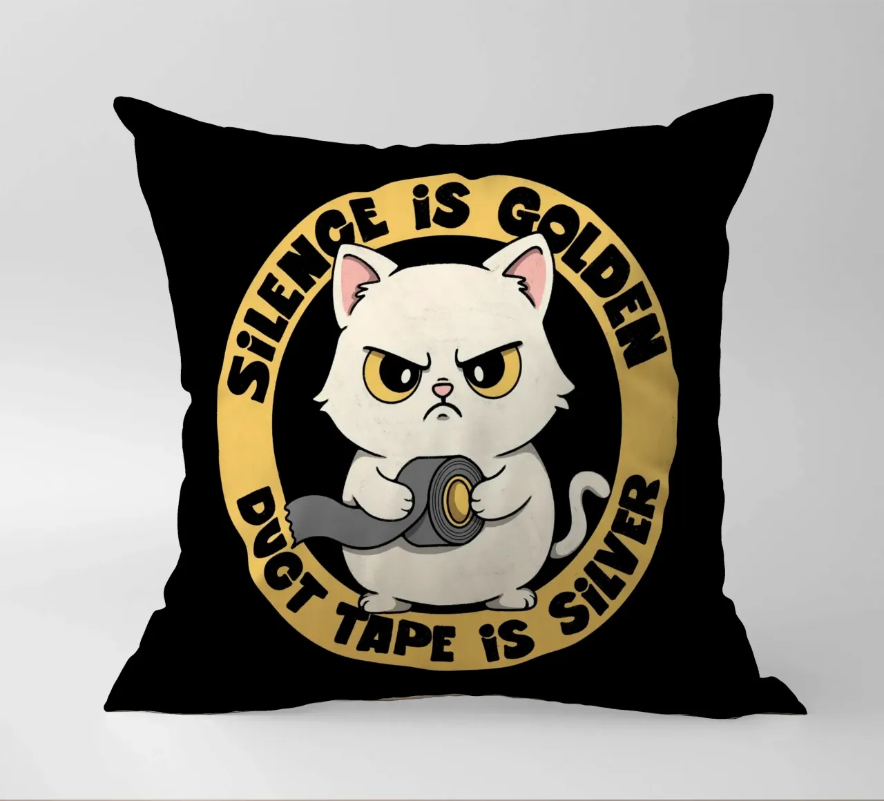 Silence is Golden. Duct tape is silver cuscino da Loobs