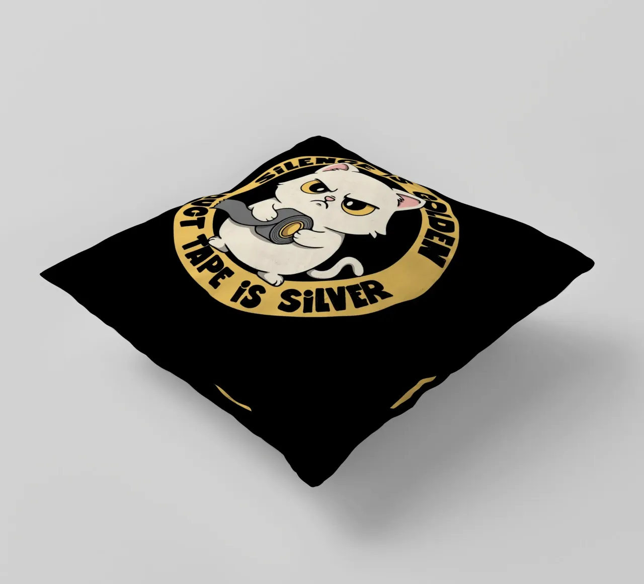 Silence is Golden. Duct tape is silver cuscino da Loobs