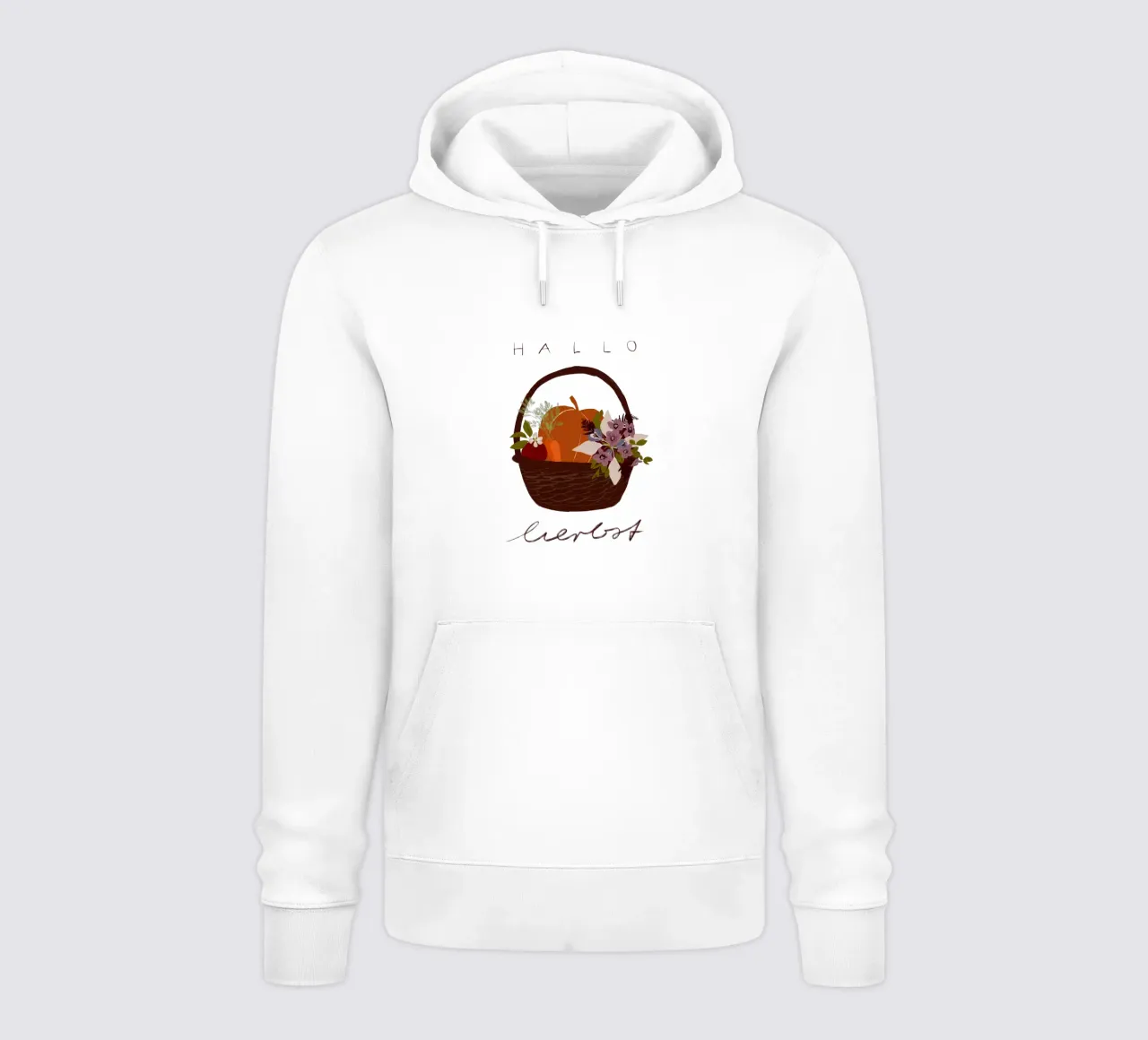 Hallo Herbst Erntedank Korb felpa con cappuccio da Sophie Augustin Illustration