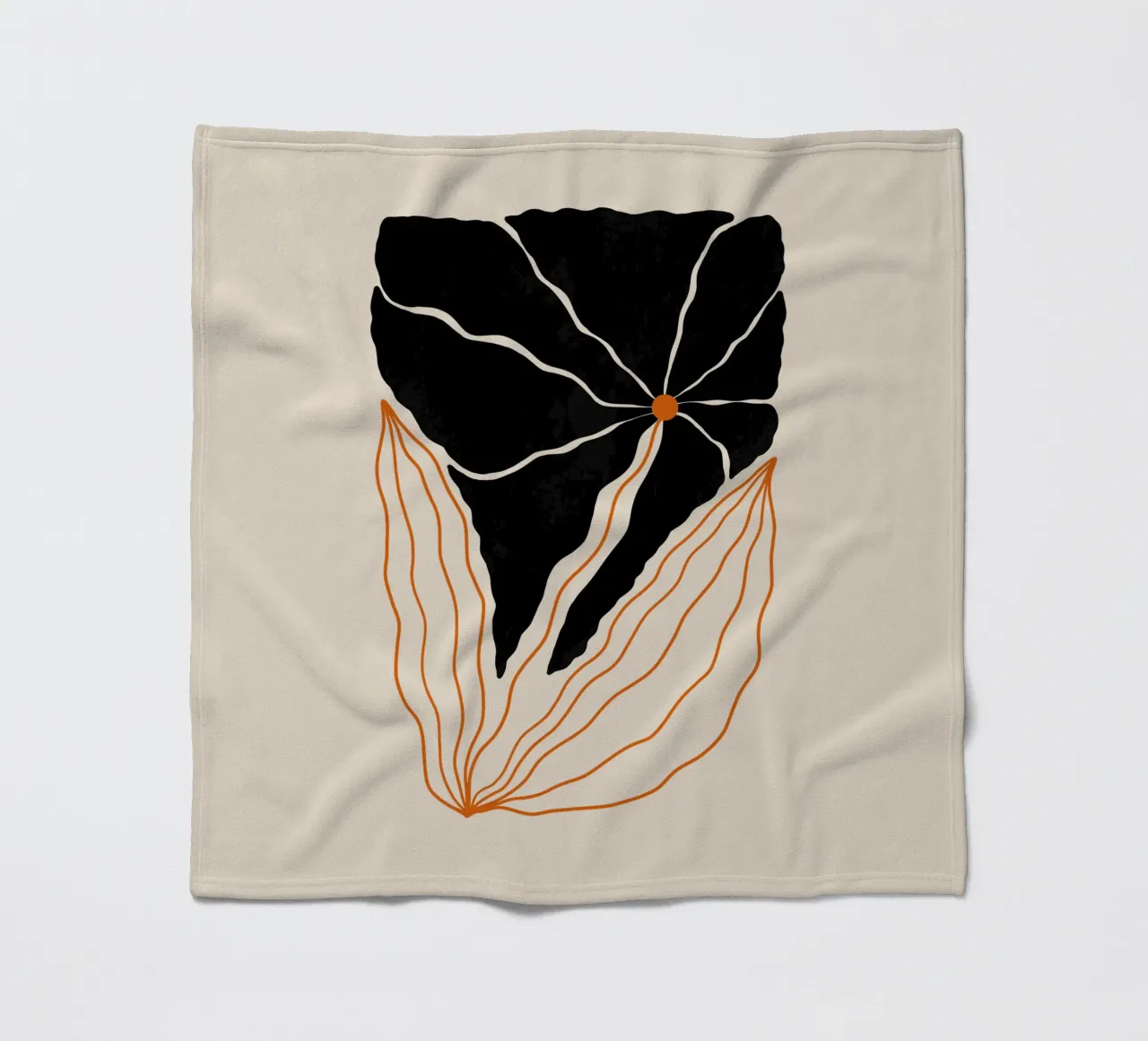 Wavy Black Bold Flower coperta in pile da TijanaArtStudio88