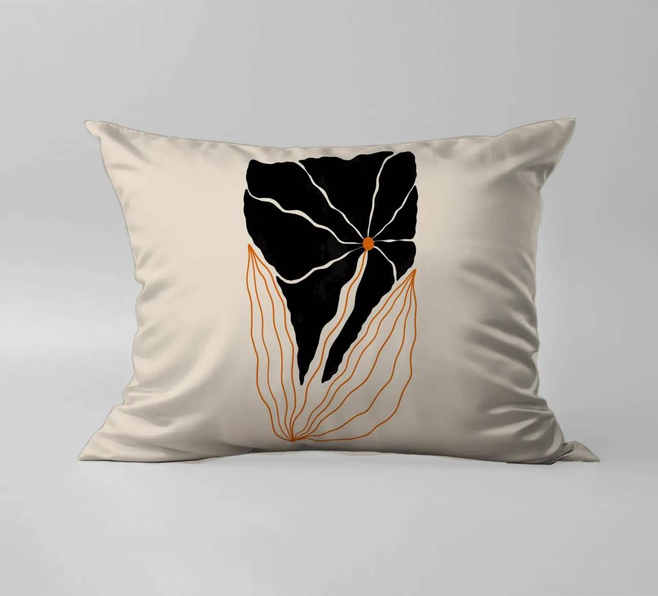 Wavy Black Bold Flower cuscino da TijanaArtStudio88
