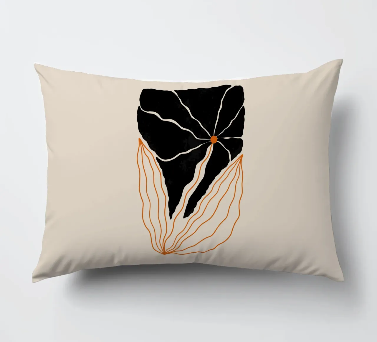 Wavy Black Bold Flower cuscino da TijanaArtStudio88