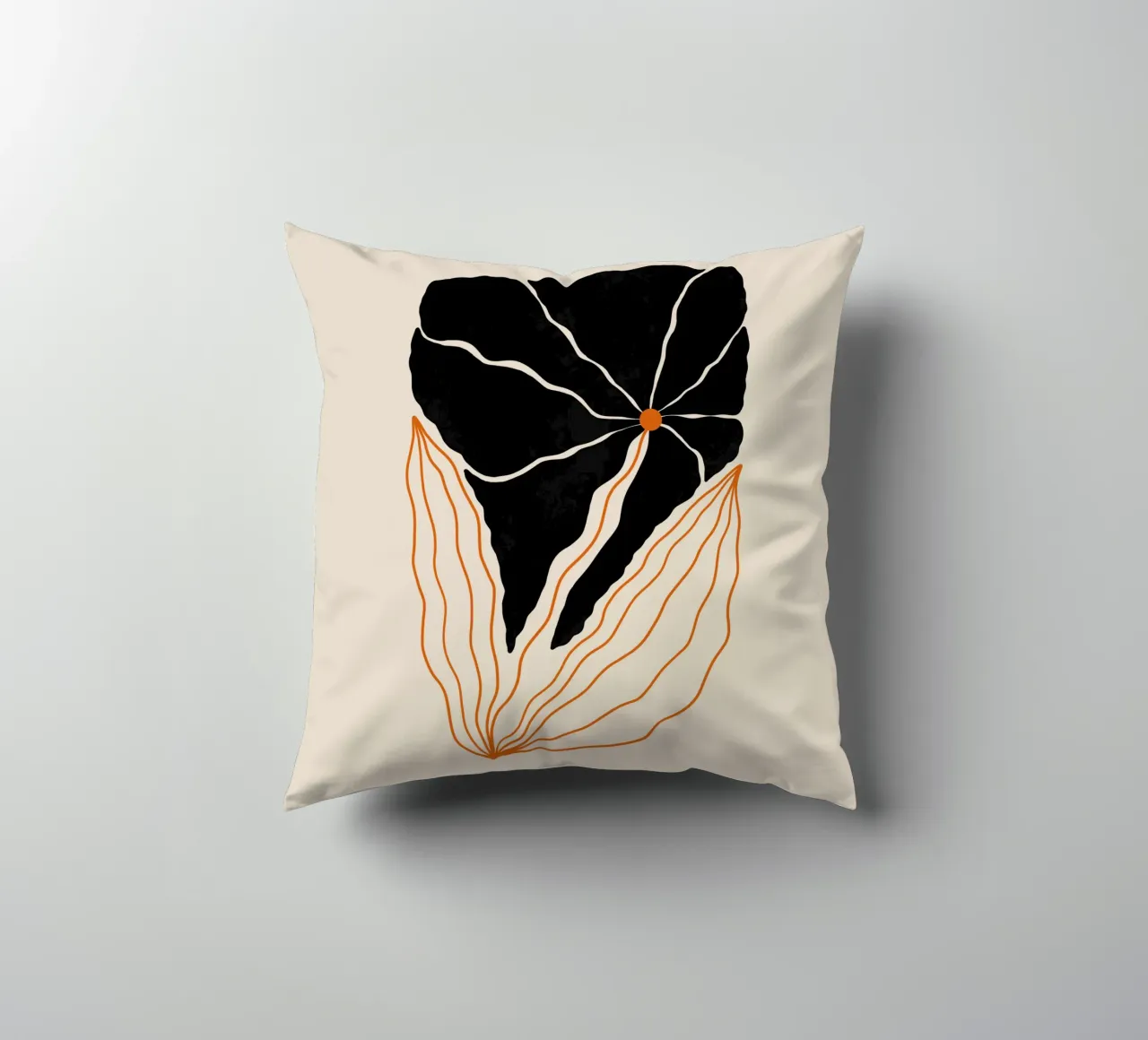 Wavy Black Bold Flower cuscino da TijanaArtStudio88