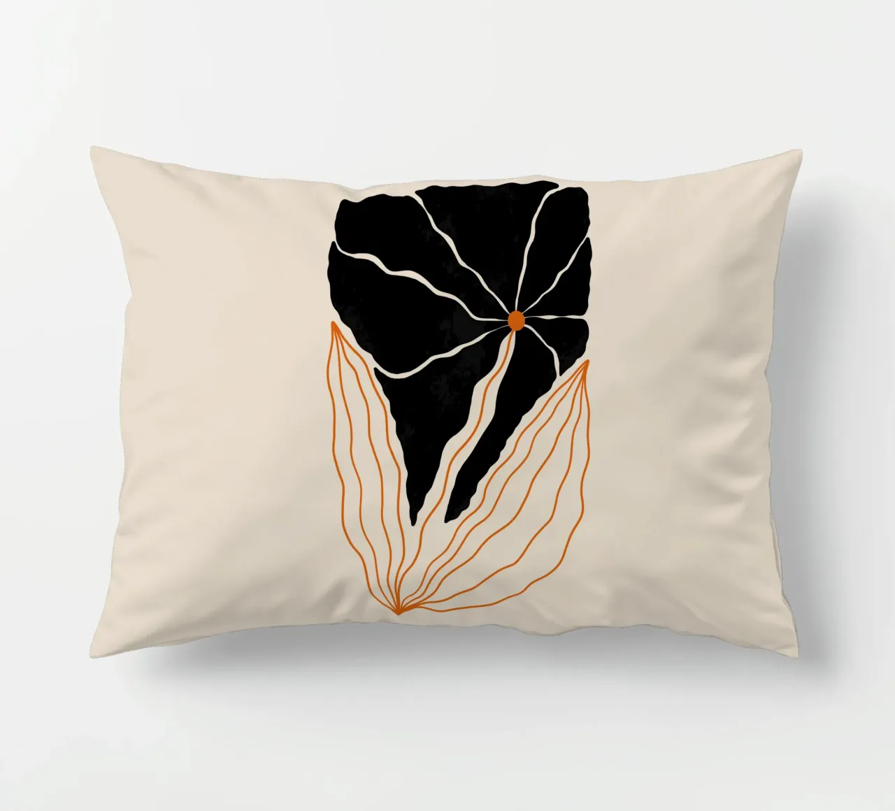 Wavy Black Bold Flower cuscino da TijanaArtStudio88