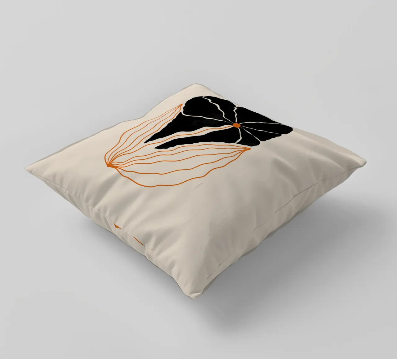 Wavy Black Bold Flower cuscino da TijanaArtStudio88