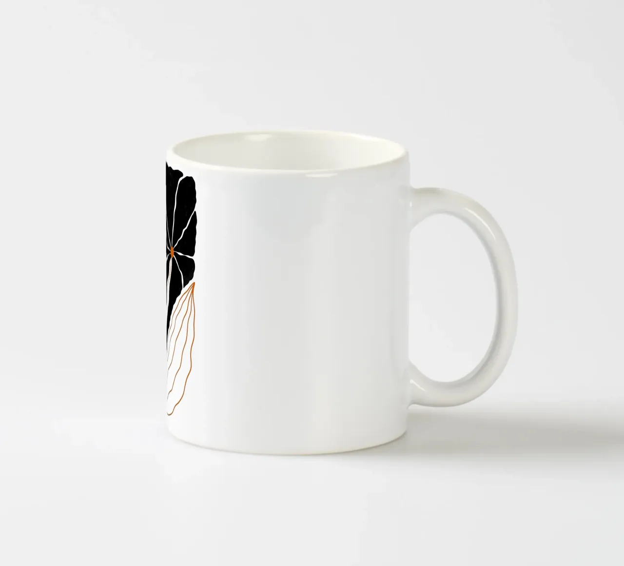 Wavy Black Bold Flower tazza in ceramica da TijanaArtStudio88