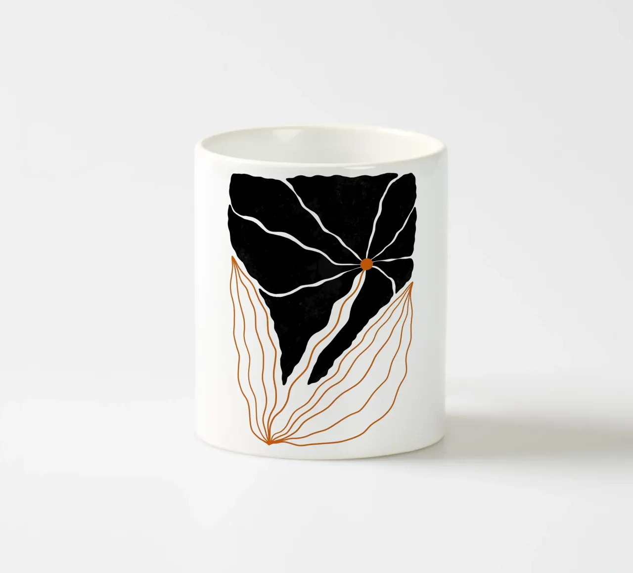 Wavy Black Bold Flower tazza in ceramica da TijanaArtStudio88