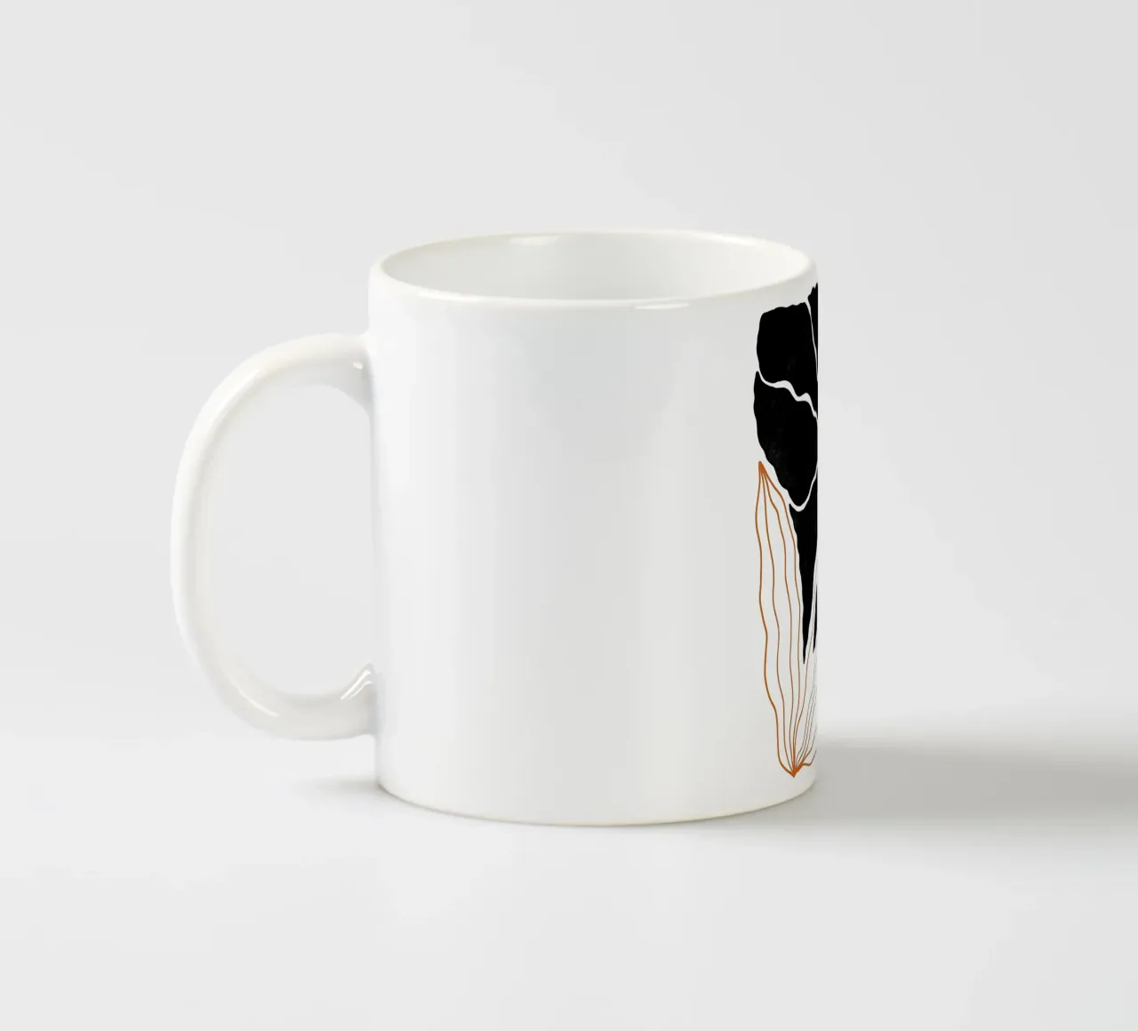 Wavy Black Bold Flower tazza in ceramica da TijanaArtStudio88