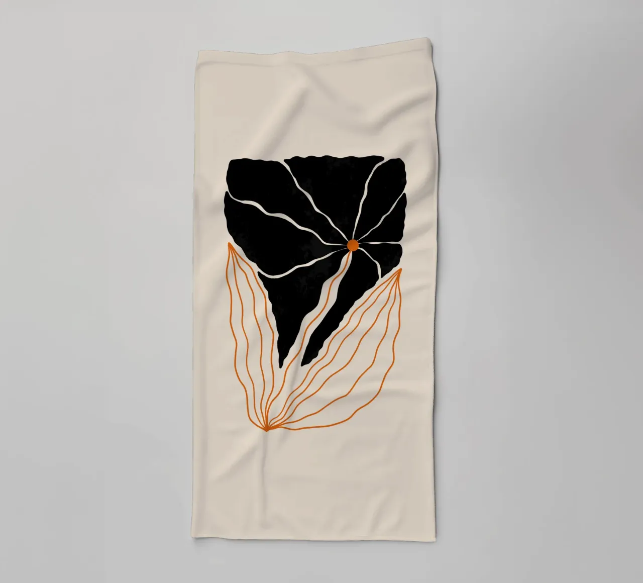 Wavy Black Bold Flower asciugamano da bagno da TijanaArtStudio88