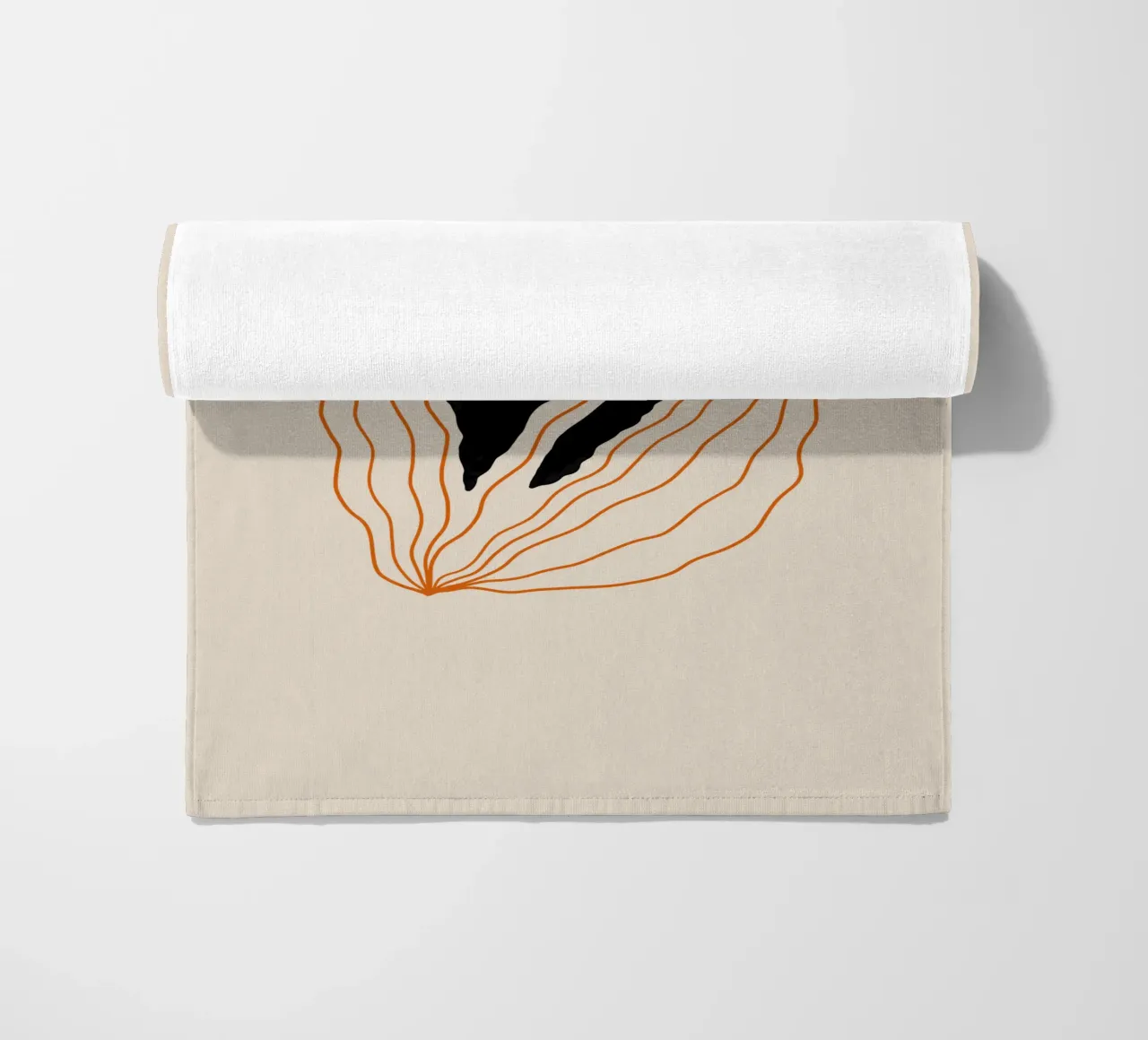 Wavy Black Bold Flower telo mare da TijanaArtStudio88