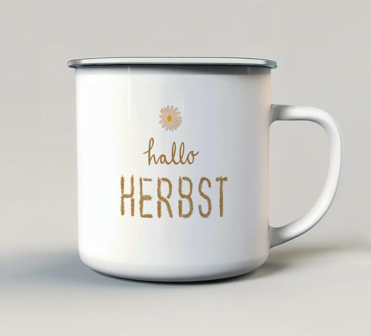 Hallo Herbst Getreide tazza in smalto da Sophie Augustin Illustration