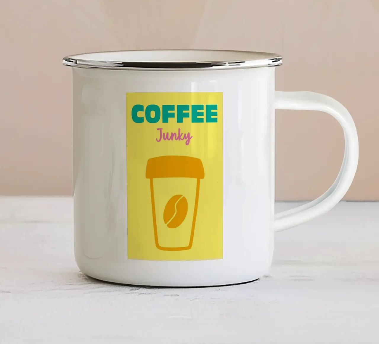 Coffee Junky tazza in smalto da Art Fart