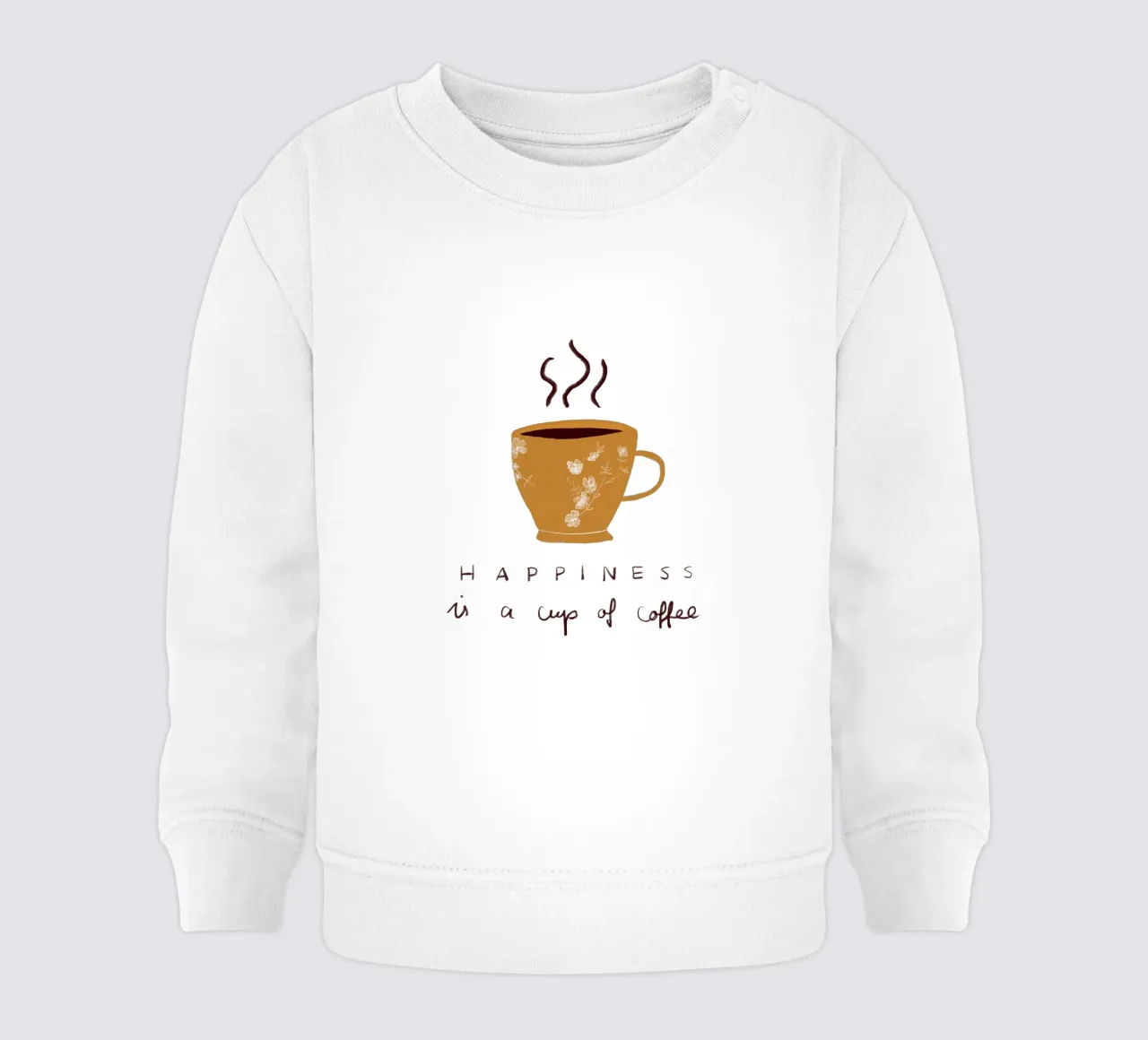 Happiness is a cup pf coffee felpa neonato da Sophie Augustin Illustration