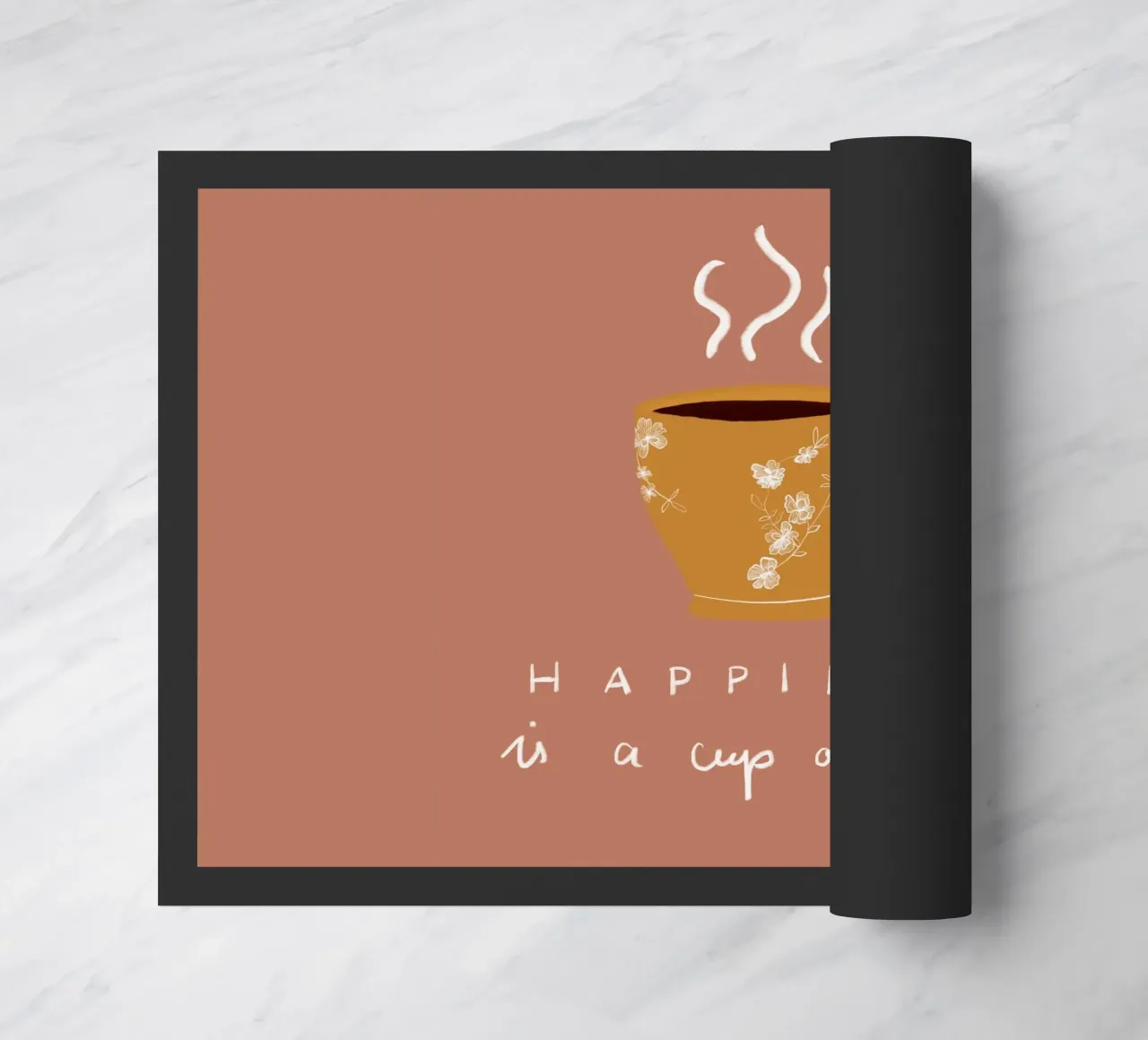 Happiness is a cup pf coffee zerbino da Sophie Augustin Illustration
