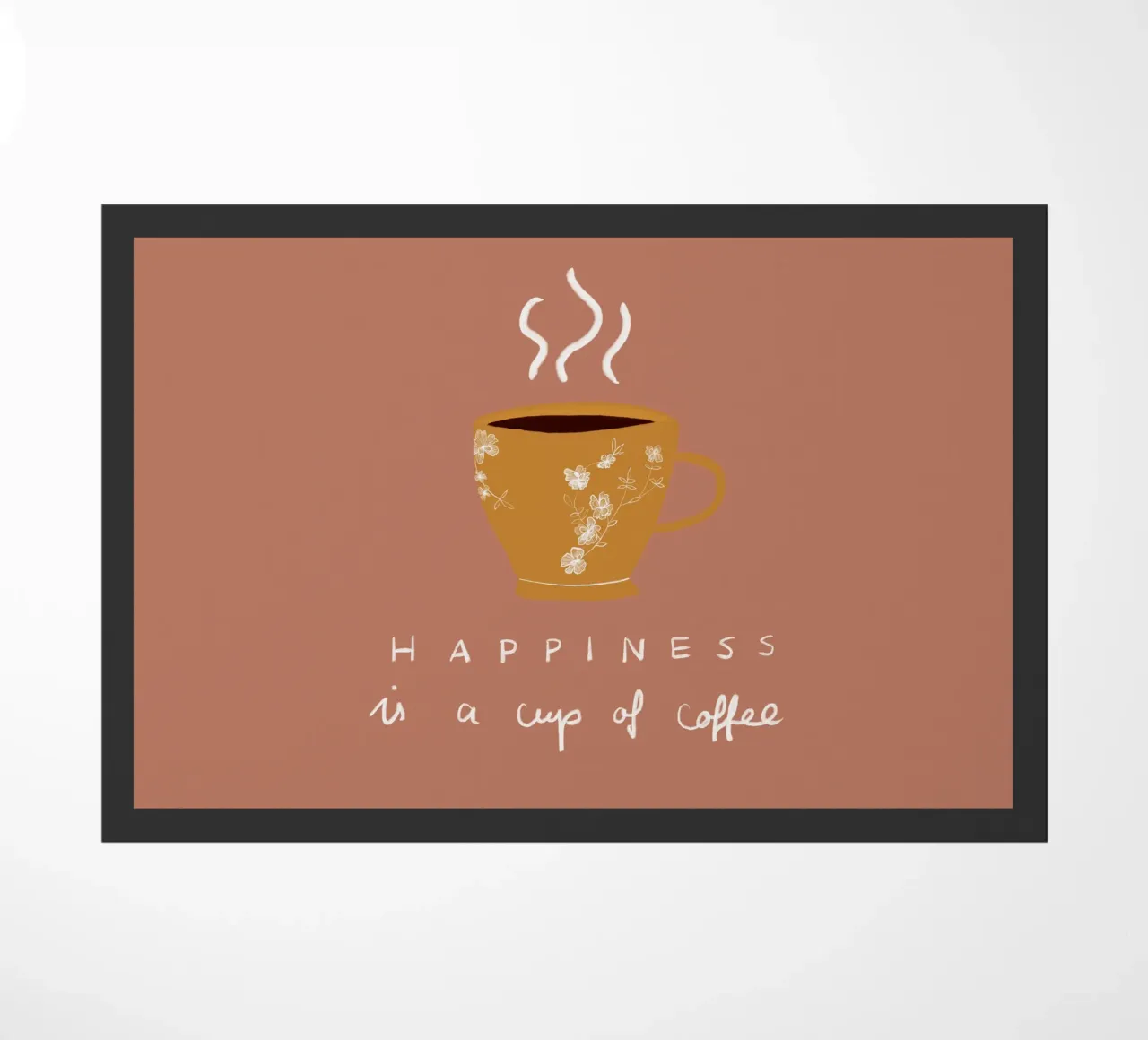 Happiness is a cup pf coffee zerbino da Sophie Augustin Illustration