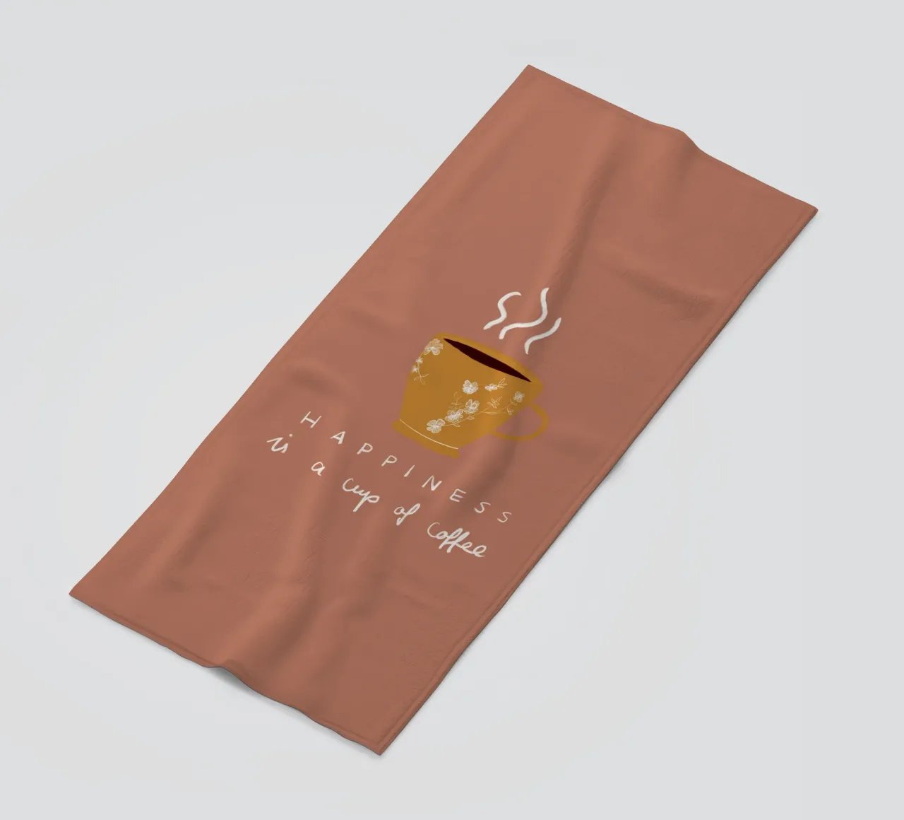 Happiness is a cup pf coffee telo mare da Sophie Augustin Illustration