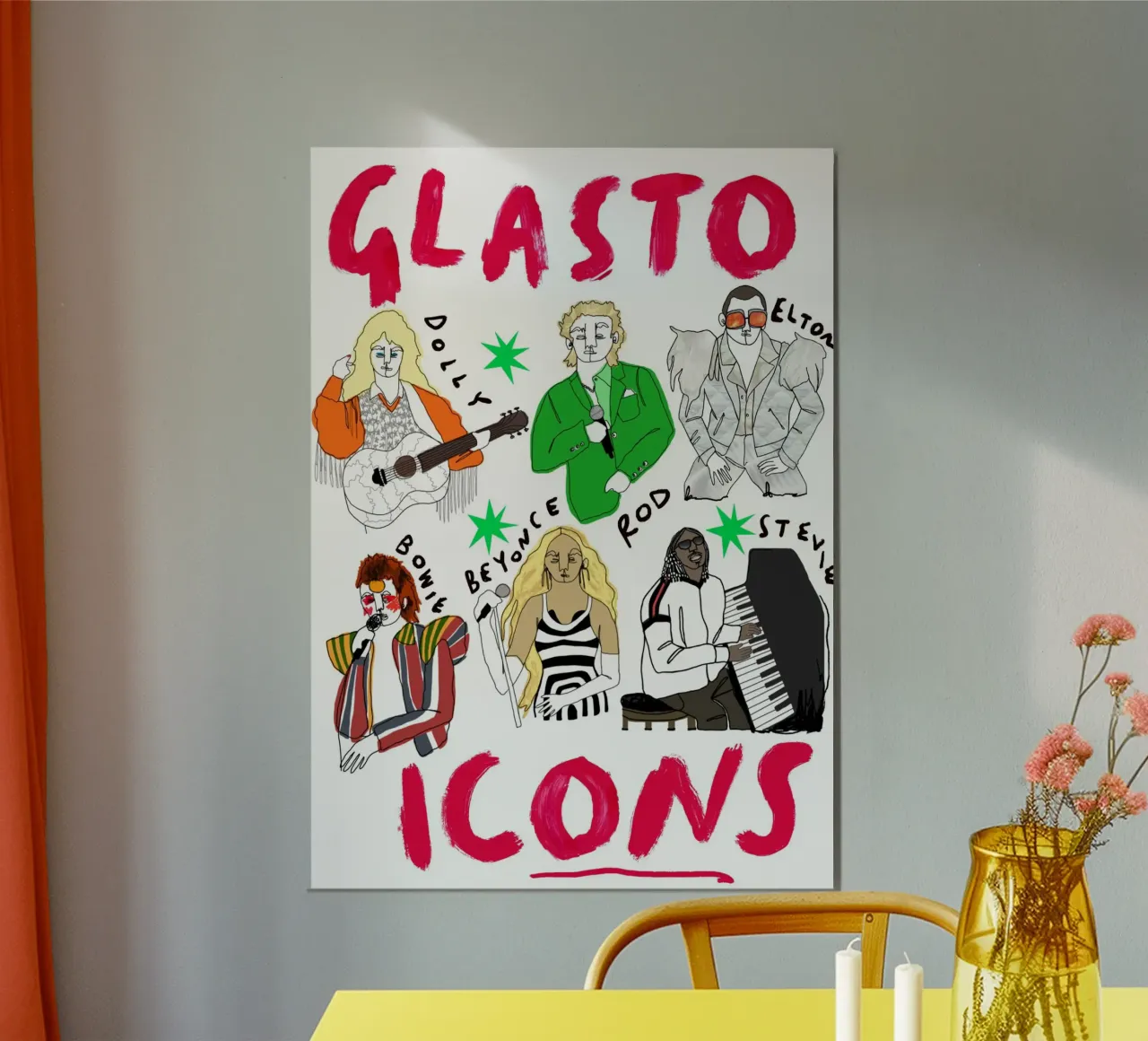 Glasto Icons poster da Siora