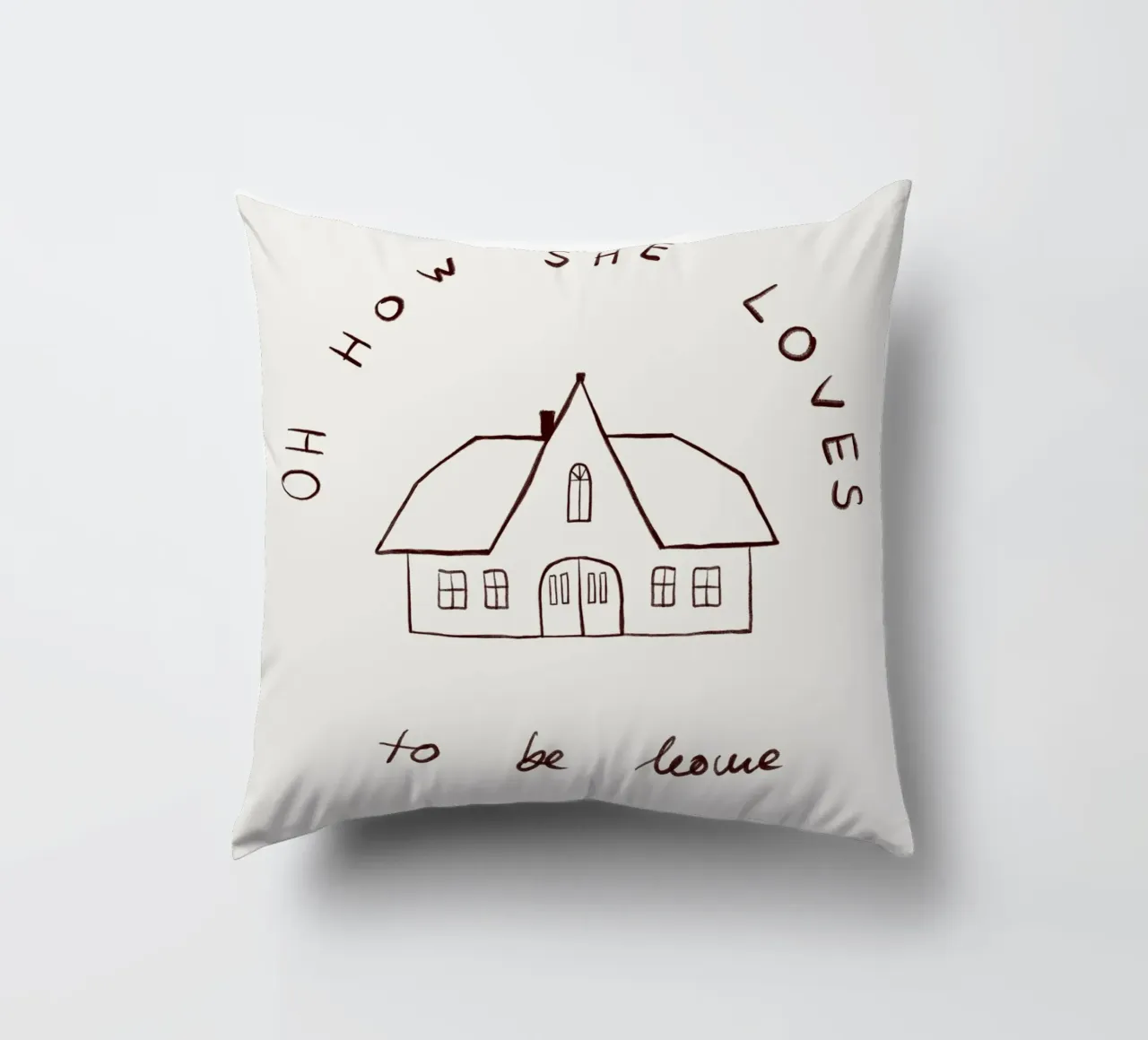 Oh how she loves to be home cuscino da Sophie Augustin Illustration