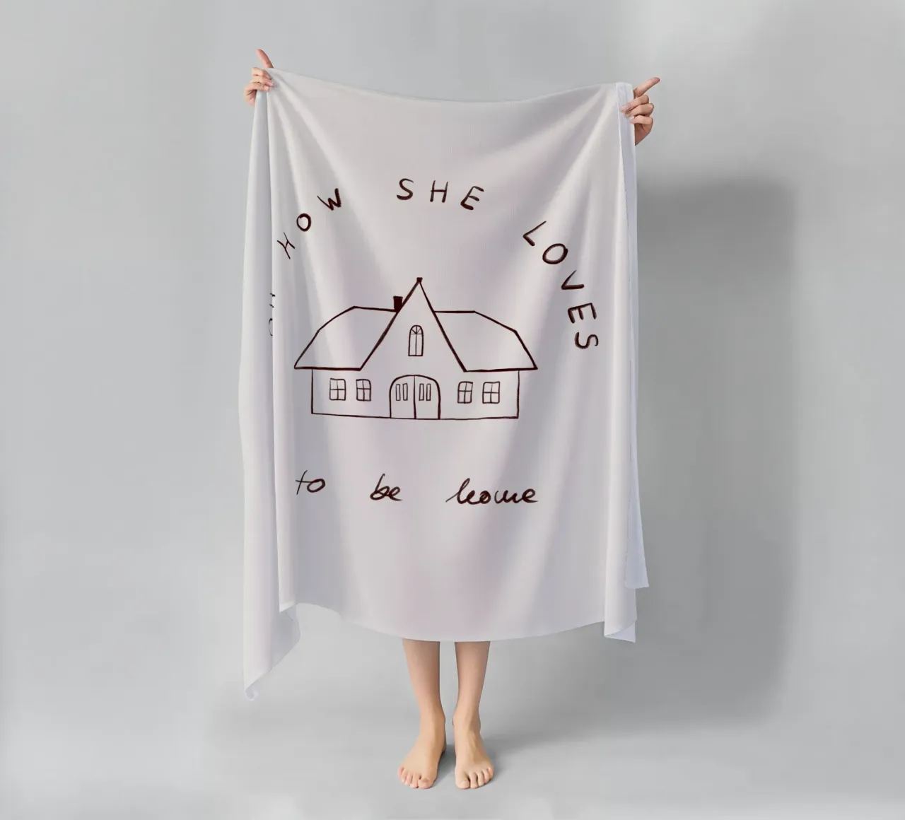 Oh how she loves to be home telo mare da Sophie Augustin Illustration