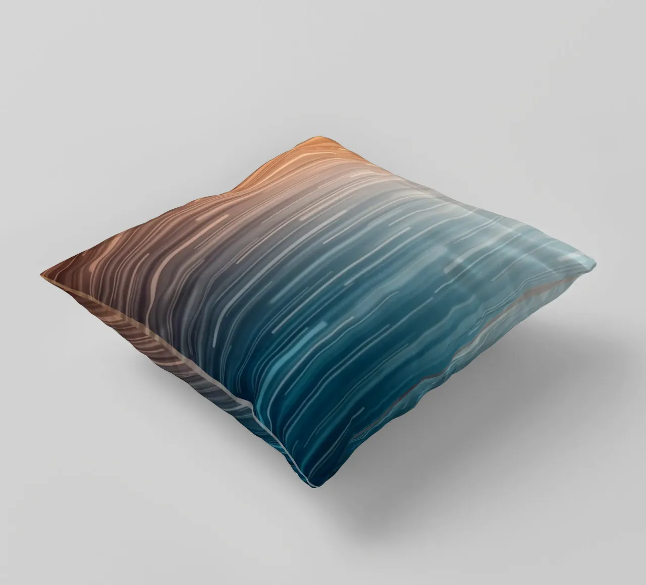 Sentieri paralleli: Un viaggio graduale dal bagliore del tramonto cuscino da Artistic-shop