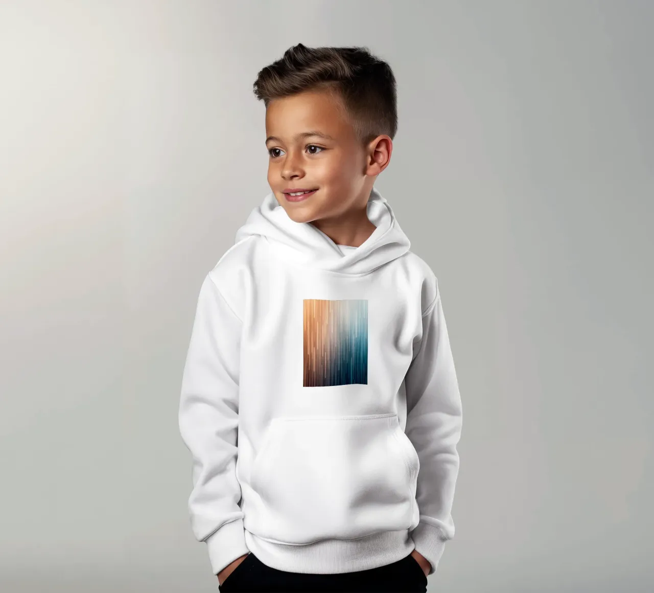 Caminos paralelos: Un viaje en gradiente desde Sunset Glow sudadera con capucha para niño de Artistic-shop