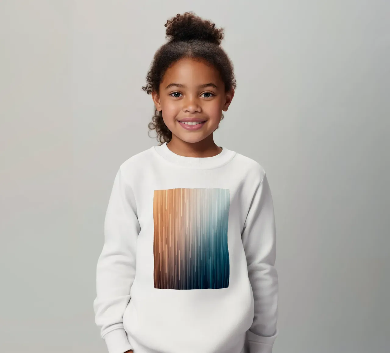 Parallel Paths: A Gradient Journey from Sunset Glow kids sweatshirt by Artistic-shop