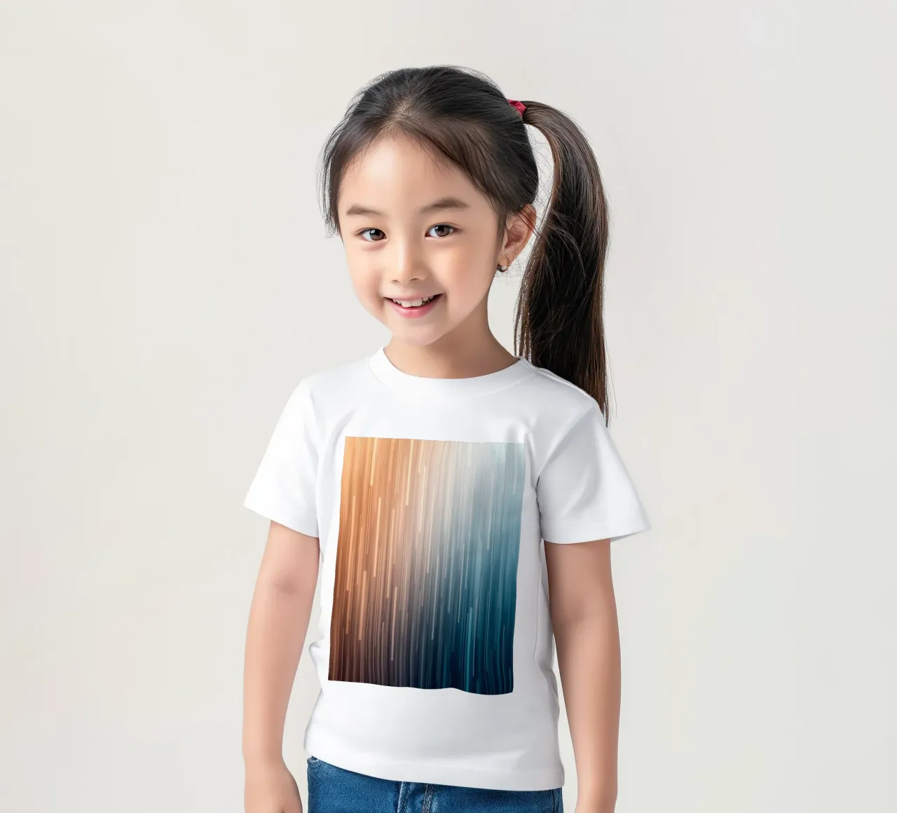 Parallel Paths: A Gradient Journey from Sunset Glow kids t-shirt by Artistic-shop