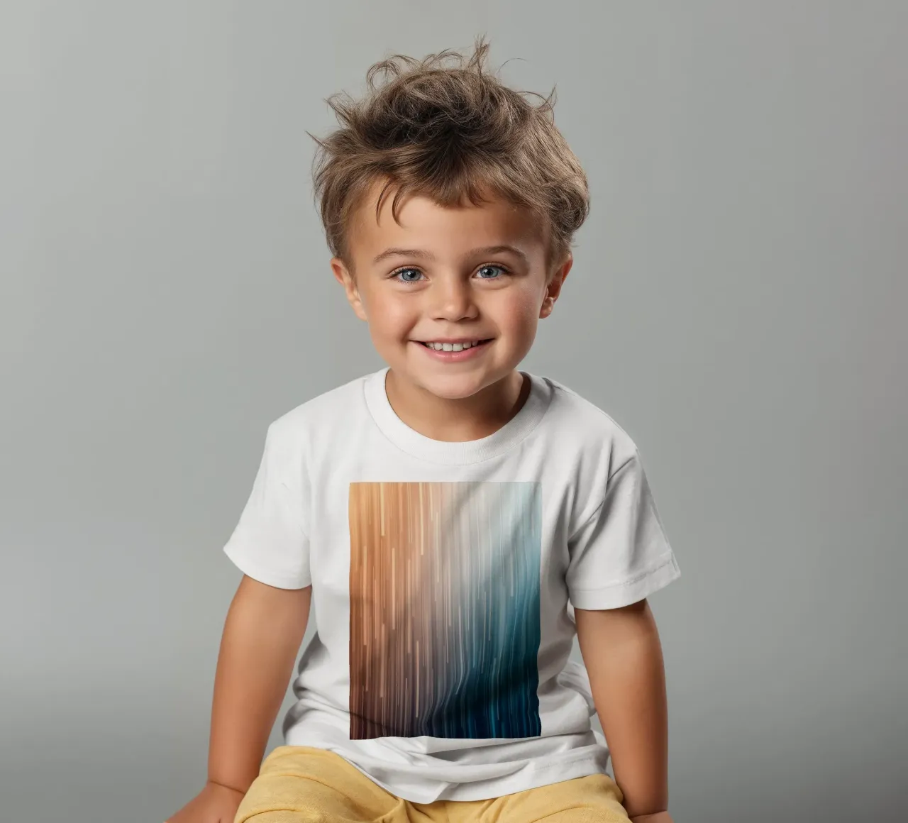 Parallel Paths: A Gradient Journey from Sunset Glow kids t-shirt by Artistic-shop