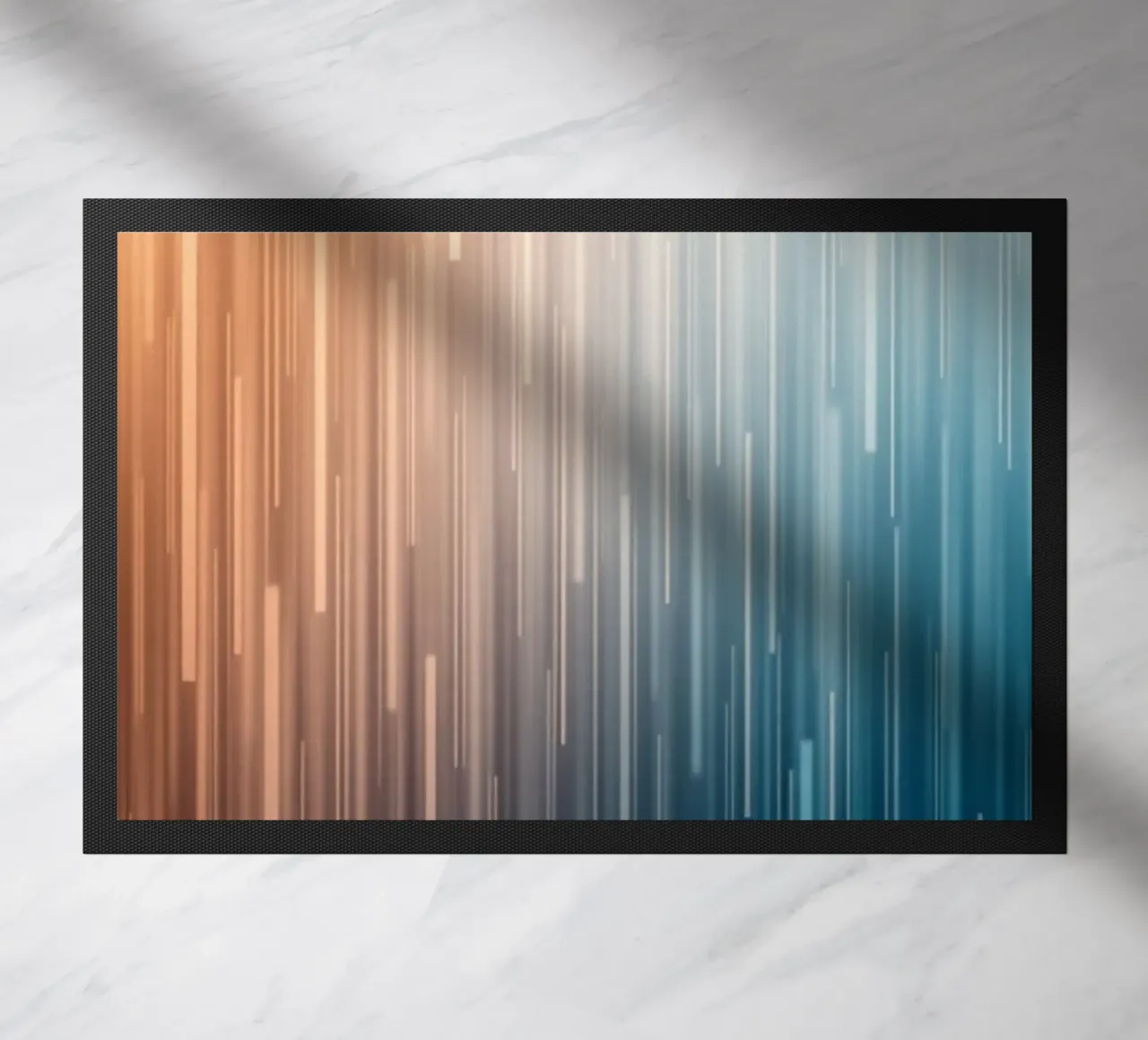 Parallel Paths: A Gradient Journey from Sunset Glow doormat by Artistic-shop