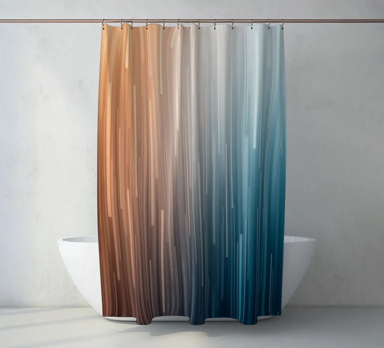 Caminos paralelos: Un viaje en gradiente desde Sunset Glow cortina de baño de Artistic-shop