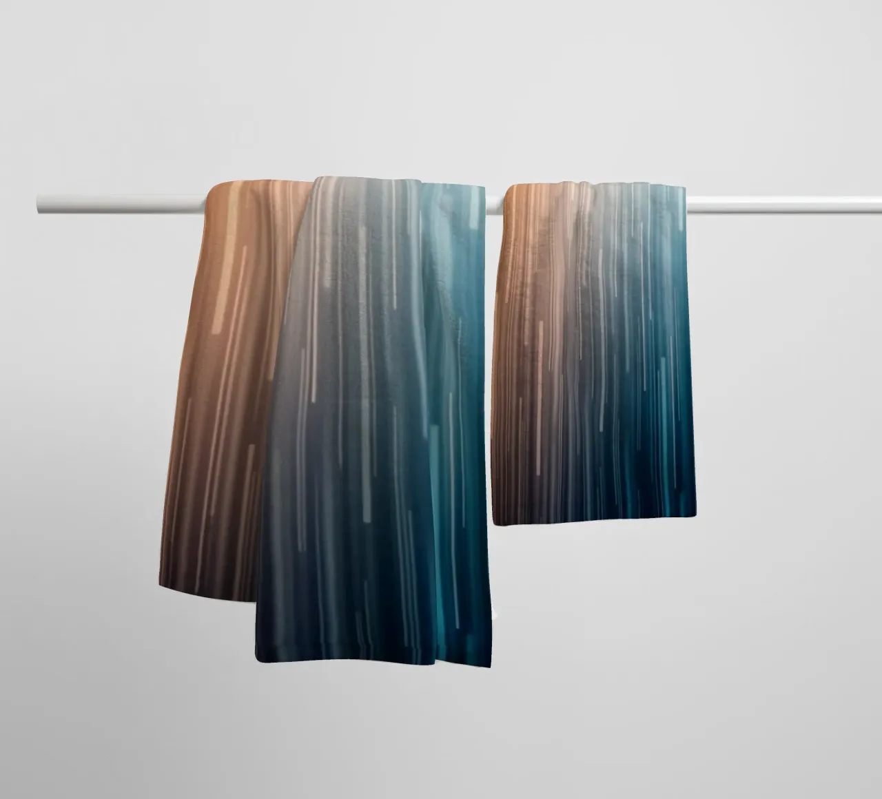 Caminos paralelos: Un viaje en gradiente desde Sunset Glow toalla de baño de Artistic-shop