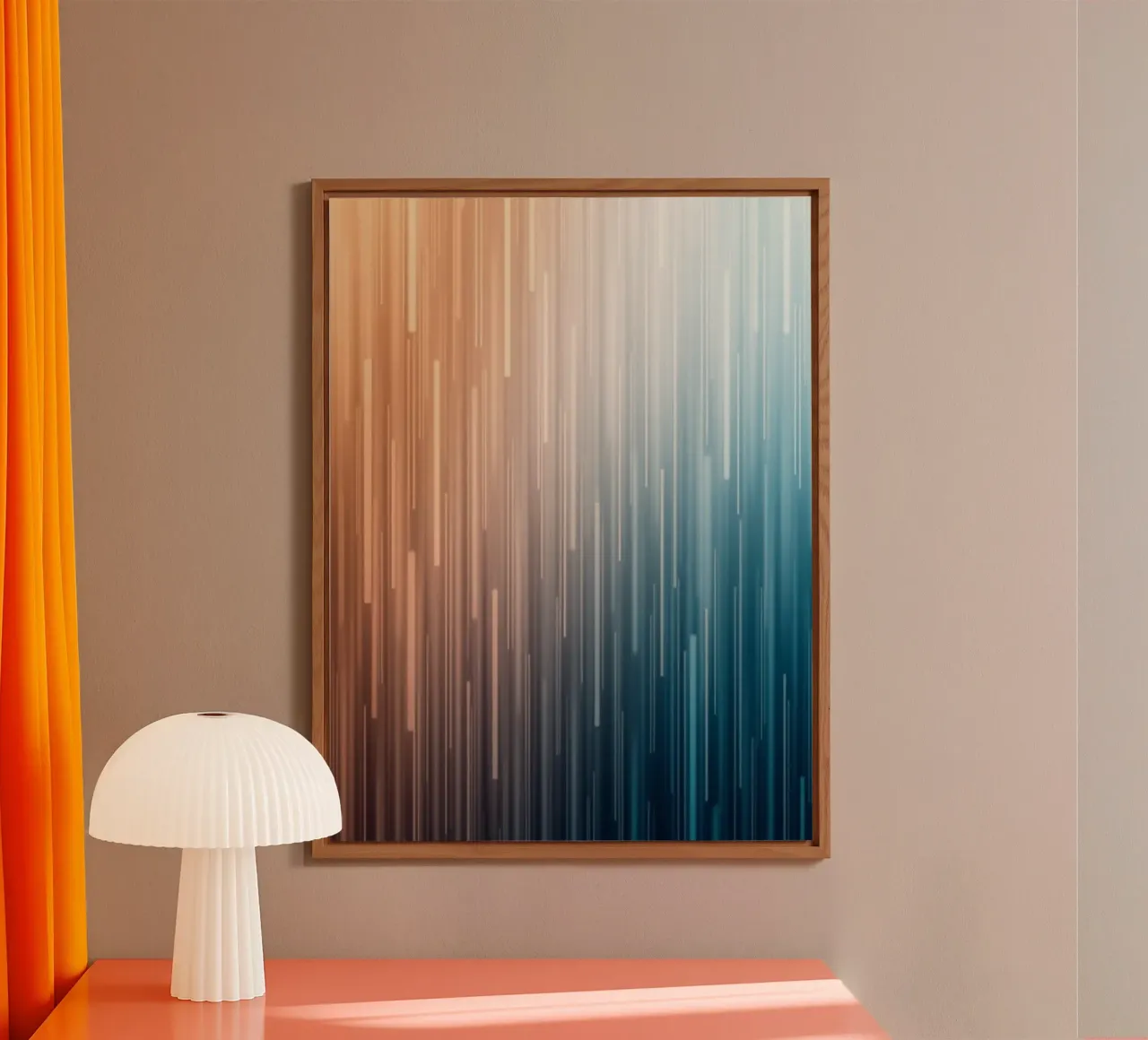 Parallel Paths: A Gradient Journey from Sunset Glow alu-dibond by Artistic-shop