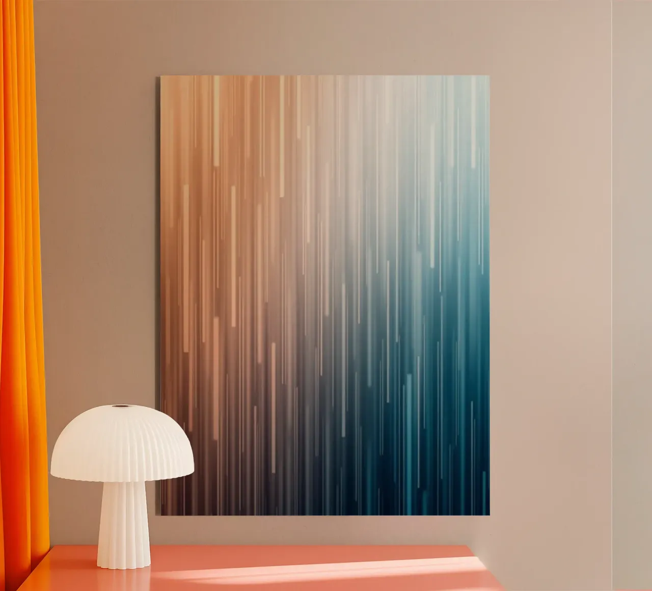 Parallel Paths: A Gradient Journey from Sunset Glow alu-dibond by Artistic-shop