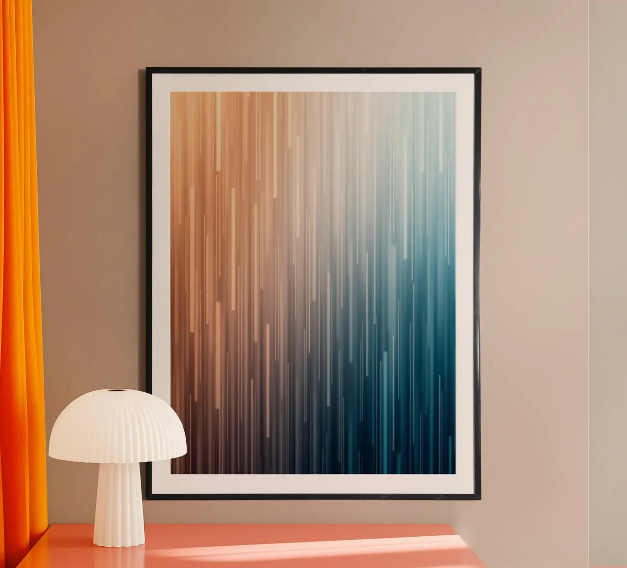 Caminos paralelos: Un viaje en gradiente desde Sunset Glow hahnemühle de Artistic-shop