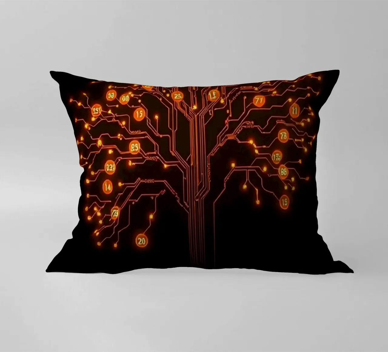 Radici digitali: L'albero dei circuiti luminosi cuscino da Artistic-shop