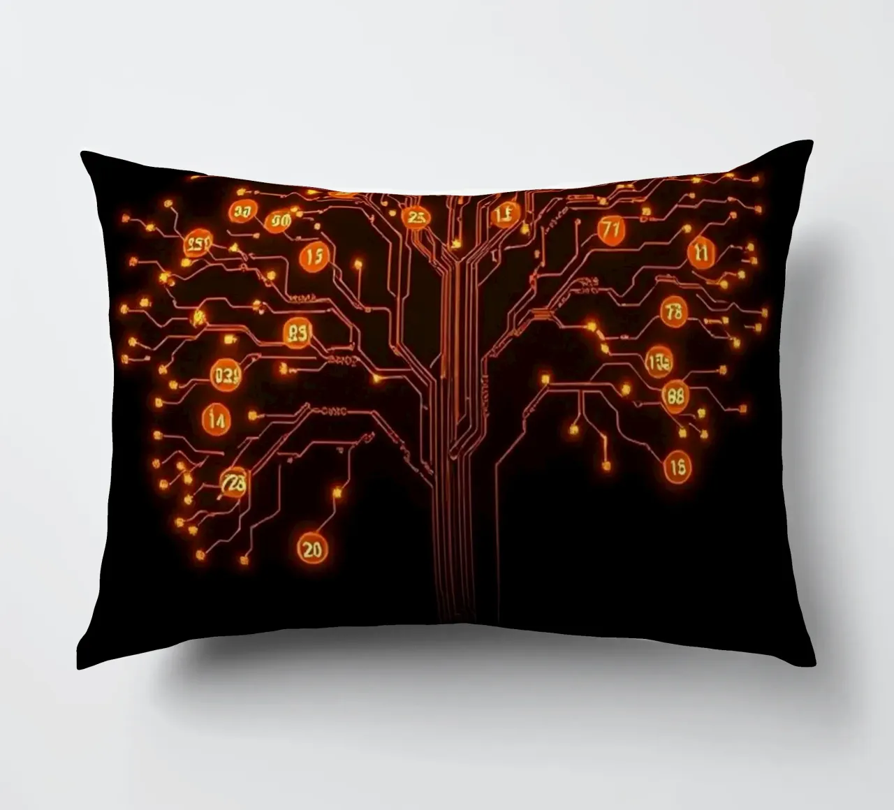 Radici digitali: L'albero dei circuiti luminosi cuscino da Artistic-shop