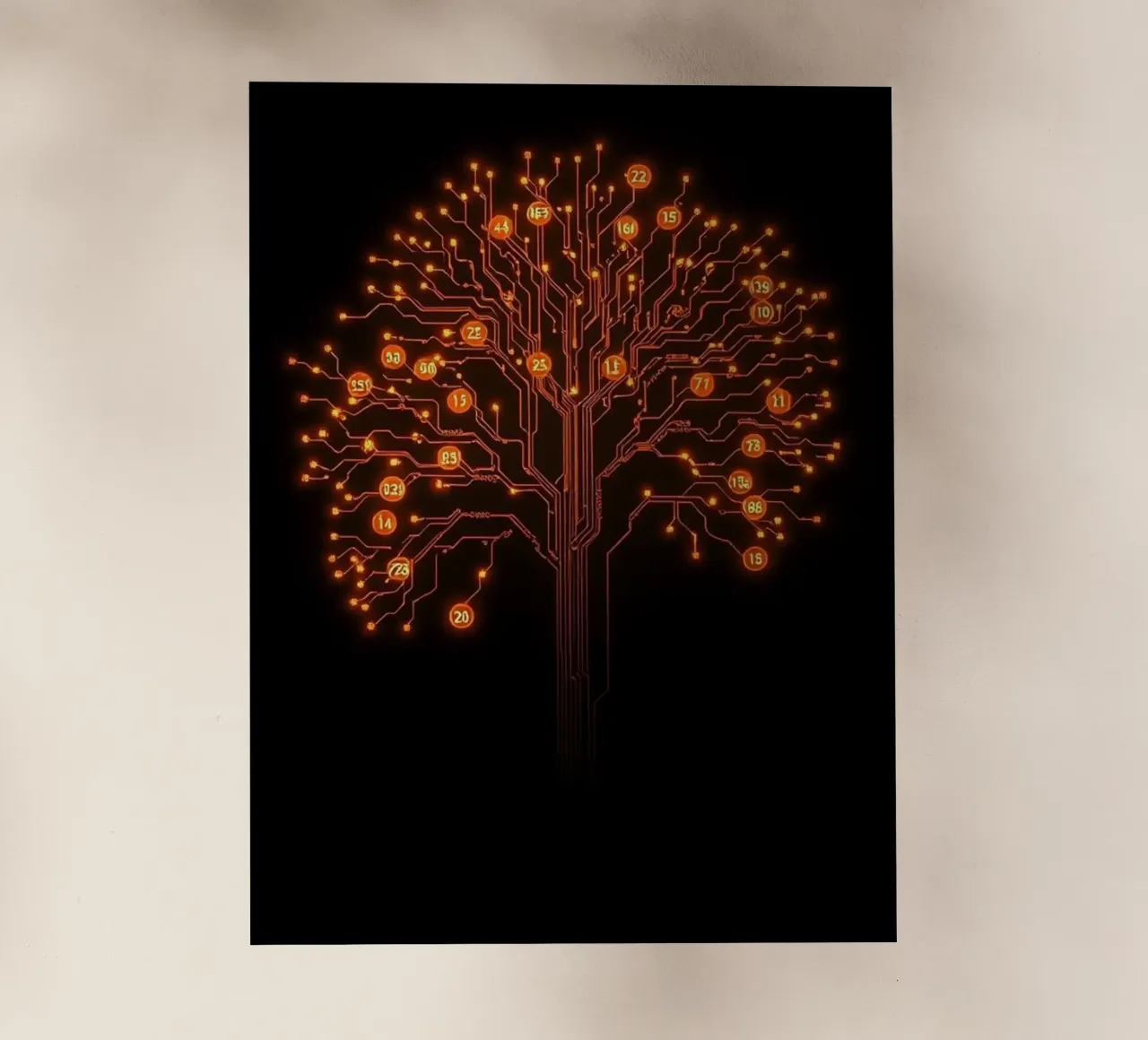 Radici digitali: L'albero dei circuiti luminosi pellicola backlit da Artistic-shop