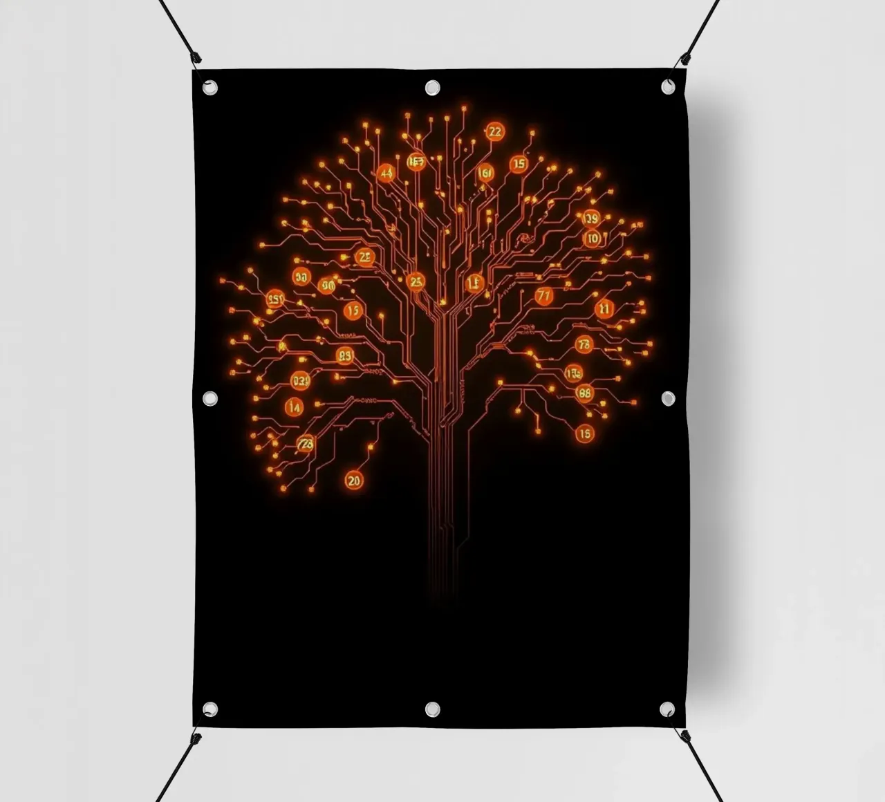 Radici digitali: L'albero dei circuiti luminosi telo in pvc da Artistic-shop