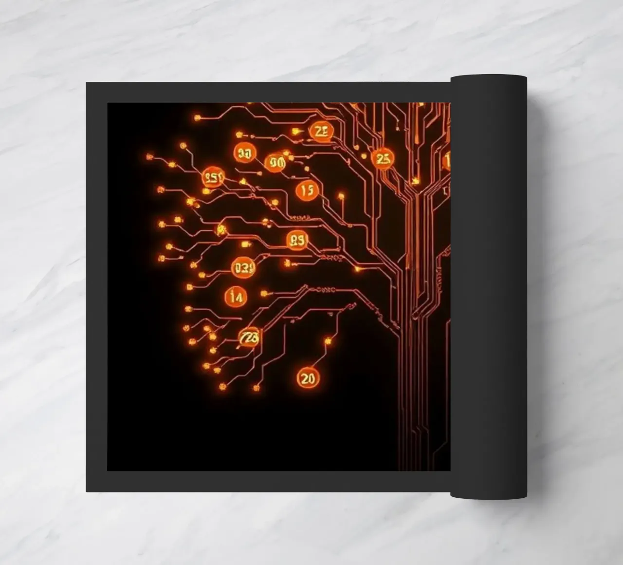 Digital Roots: The Luminous Circuitry Tree doormat by Artistic-shop