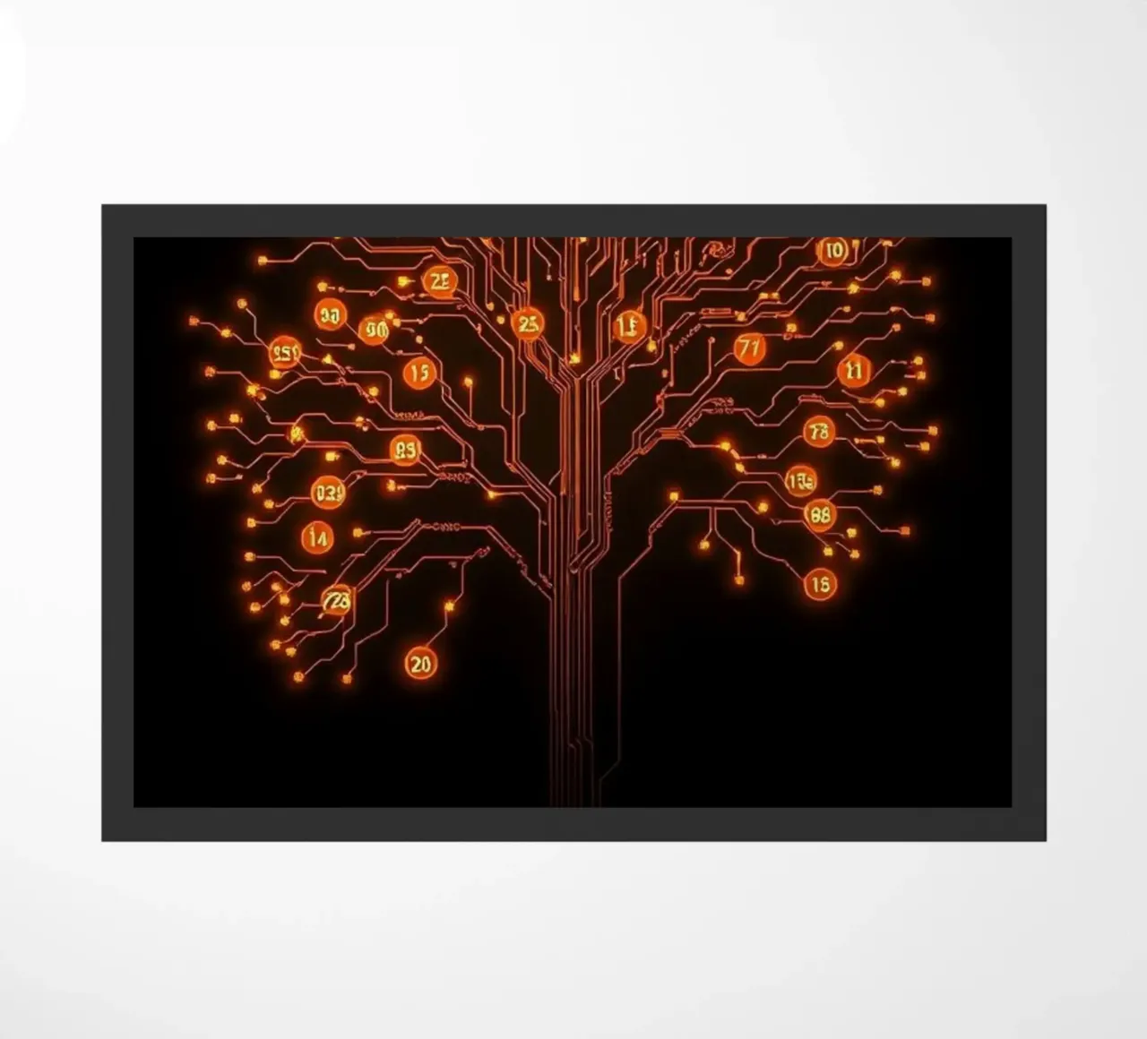 Digital Roots: The Luminous Circuitry Tree doormat by Artistic-shop
