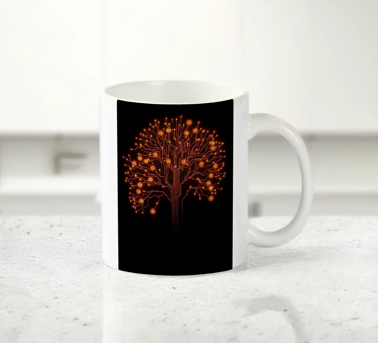 Radici digitali: L'albero dei circuiti luminosi tazza in ceramica da Artistic-shop