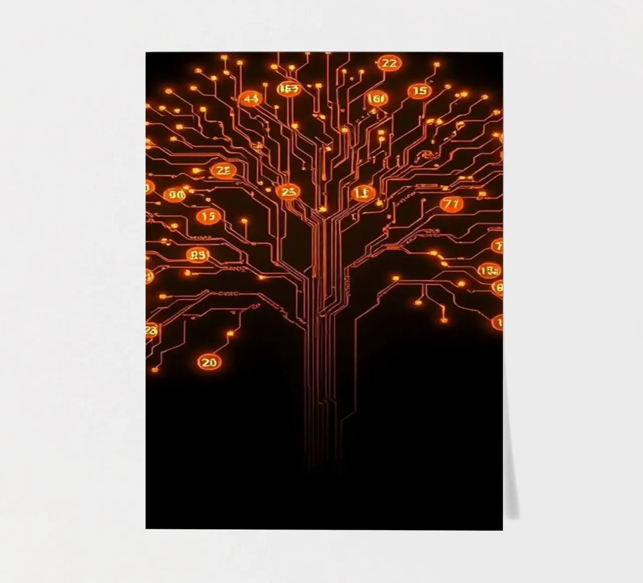 Digital Roots: The Luminous Circuitry Tree sticker sheet by Artistic-shop