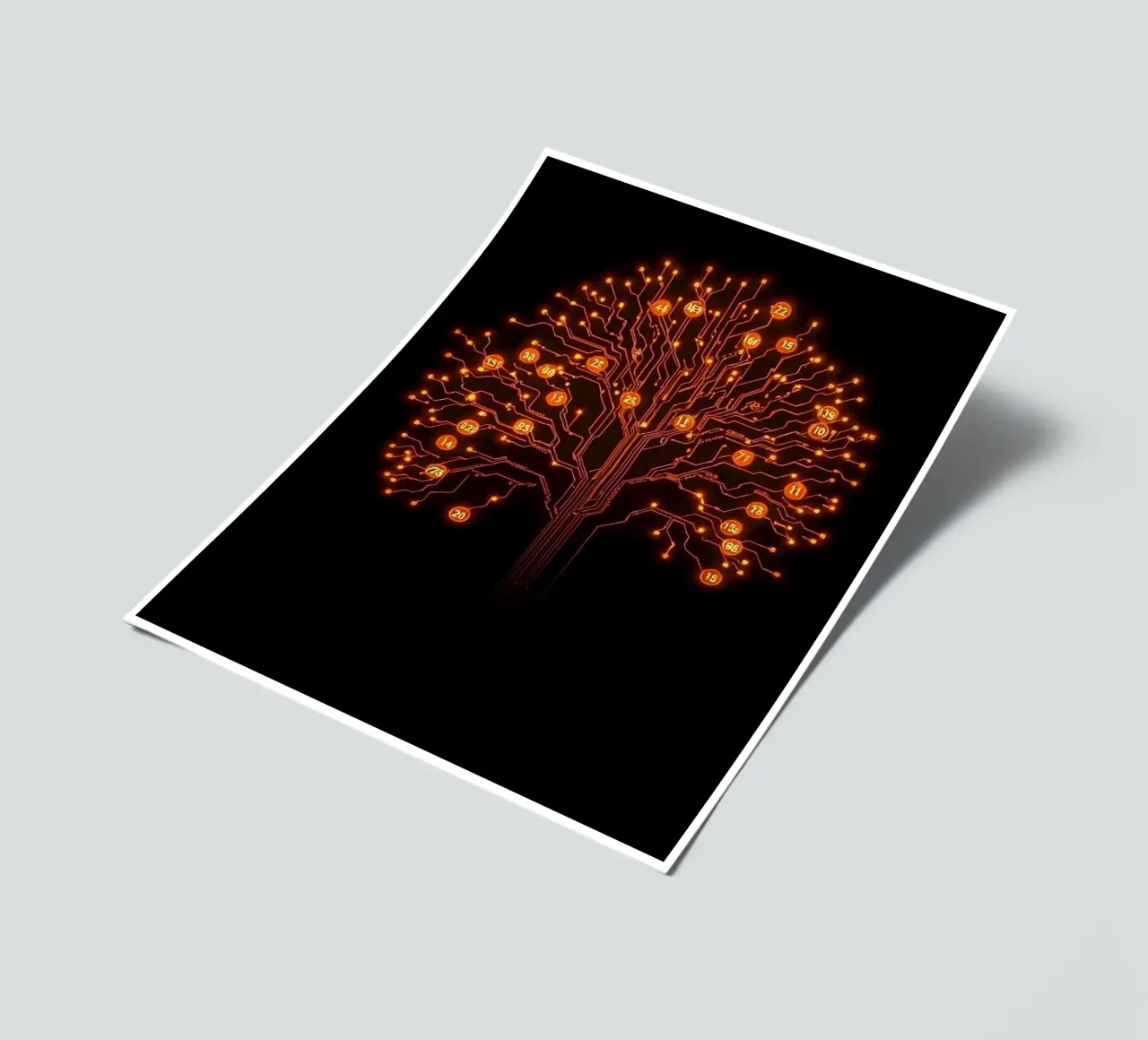 Digital Roots: The Luminous Circuitry Tree sticker sheet by Artistic-shop