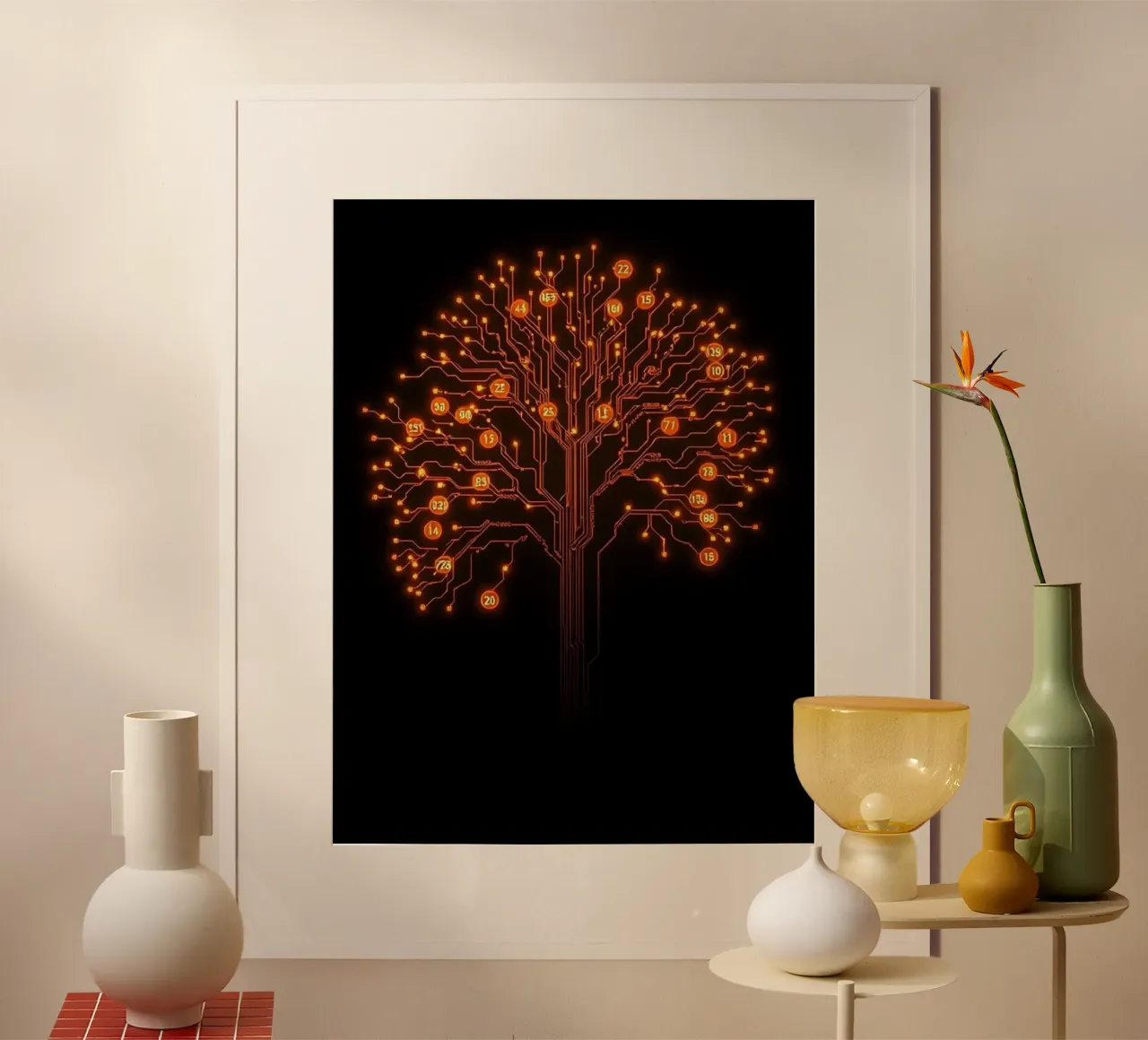 Digital Roots: The Luminous Circuitry Tree hahnemühle by Artistic-shop