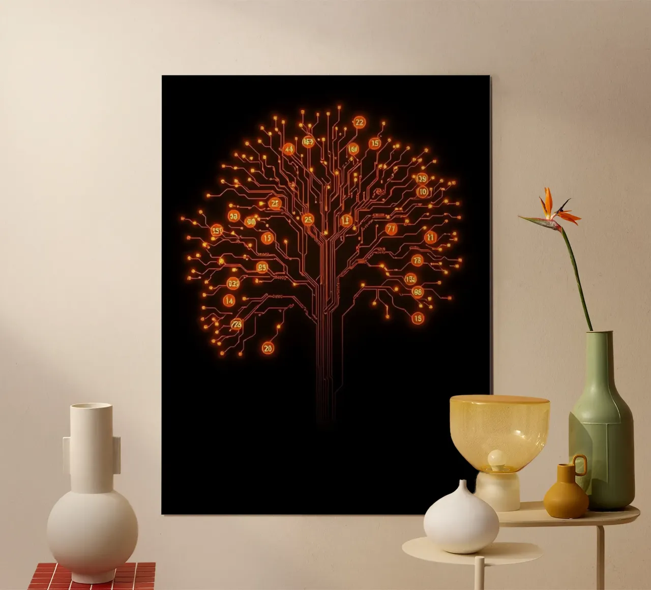 Digital Roots: The Luminous Circuitry Tree hahnemühle by Artistic-shop